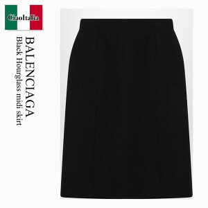 �y���ʌ���E�݌Ɍ���E�����ҏ����I�z �o�����V�A�K / Balenciaga Black Hourglass Midi Skirt / 814083 TPT24 / 814083 TPT24 1000 / 814083TPT241000 / �X�J�[�g