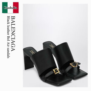 yʌE݌ɌEҏIz oVAK / Balenciaga Black Leather Bel Air Sandals / 827913 WB2X1 / 827913 WB2X1 1082 / 827913WB2X11082 / T_E~[
