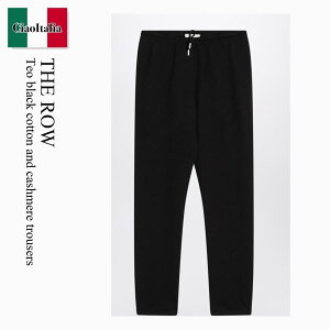 yʌE݌ɌEҏIz UEE / The Row Teo Black Cotton And Cashmere Trousers / 8330K628 / 8330K628 BLK / 8330K628BLK / pc