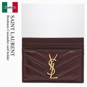 yʌE݌ɌEҏIz T[ / Saint Laurent Bordeaux Cassandre Card Holder / 423291 AAA44 / 423291 AAA44 6195 / 423291AAA446195 / J[hP[XEh