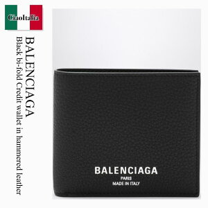 yʌE݌ɌEҏIz oVAK / Balenciaga Black Bi-Fold Credit Wallet In Hammered Leather / 811910 2ABV0 / 811910 2ABV0 1000 / 8119102ABV01000 / ܂肽ݍz