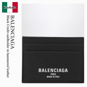 yʌE݌ɌEҏIz oVAK / Balenciaga Black Credit Cardholder In Hammered Leather / 806637 2ABV0 / 806637 2ABV0 1000 / 8066372ABV01000 / J[hP[XEh