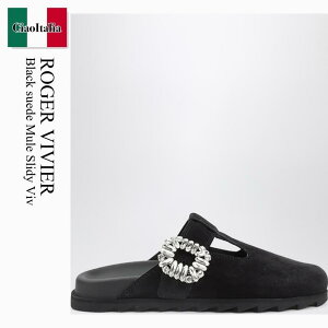 �y���ʌ���E�݌Ɍ���E�����ҏ����I�z ���W�F�E���B���B�G / Roger Vivier Black Suede Mule Slidy Viv / RVW62542100HG0 / RVW62542100HG0 B999 / RVW62542100HG0B999 / �T���_���E�~���[��