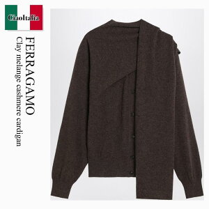 �y���ʌ���E�݌Ɍ���E�����ҏ����I�z �t�F���K�� / Ferragamo Clay Melange Cashmere Cardigan / 785853 / 785853 SC / 785853SC / �u���E�X�E�V���c