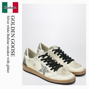 yʌE݌ɌEҏIz S[fO[X / Golden Goose Silver White Ballstar Sneaker With Glitter / GWF00117 F007472 / GWF00117 F007472 12274 / GWF00117F00747212274 / Xj[J[