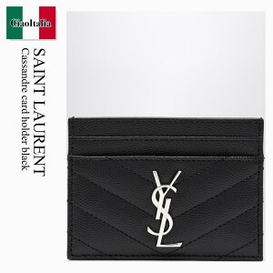yʌE݌ɌEҏIz T[ / Saint Laurent Cassandre Card Holder Black / 423291 BOW02 / 423291 BOW02 1000 / 423291BOW021000 / J[hP[XEh