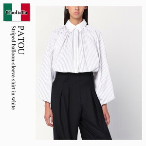 �y���ʌ���E�݌Ɍ���E�����ҏ����I�z �p�g�D / Patou Striped Balloon-Sleeve Shirt In White / BL0500190 / BL0500190 5080 / BL05001905080 / �u���E�X�E�V���c