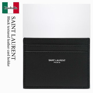 yʌE݌ɌEҏIz T[ / Saint Laurent Black Textured Leather Card Holder / 375946 BTY0N / 375946 BTY0N 1000 / 375946BTY0N1000 / J[hP[XEh