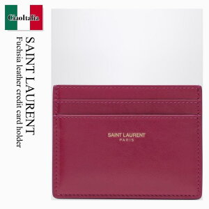 yʌE݌ɌEҏIz T[ / Saint Laurent Fuchsia Leather Credit Card Holder / 370779 AAE5K / 370779 AAE5K 5870 / 370779AAE5K5870 / J[hP[XEh