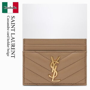 yʌE݌ɌEҏIz T[ / Saint Laurent Cassandre Card Holder Beige / 423291 AAA44 / 423291 AAA44 2357 / 423291AAA442357 / J[hP[XEh