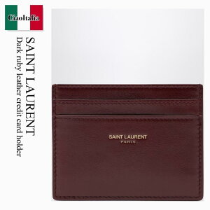 yʌE݌ɌEҏIz T[ / Saint Laurent Dark Ruby Leather Credit Card Holder / 370779 AAE5K / 370779 AAE5K 6593 / 370779AAE5K6593 / J[hP[XEh