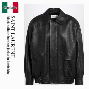 yʌE݌ɌEҏIz T[ / Saint Laurent Black Balloon Bomber Jacket In Lambskin / 842948 YCNF2 / 842948 YCNF2 1000 / 842948YCNF21000 / U[WPbgER[g
