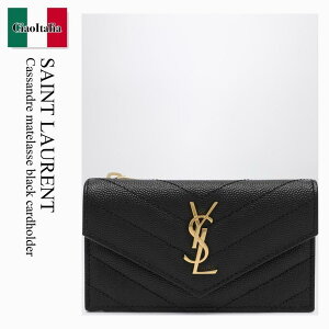 yʌE݌ɌEҏIz T[ / Saint Laurent Cassandre Matelasse Black Cardholder / 612808 BOW01 / 612808 BOW01 1000 / 612808BOW011000 / J[hP[XEh
