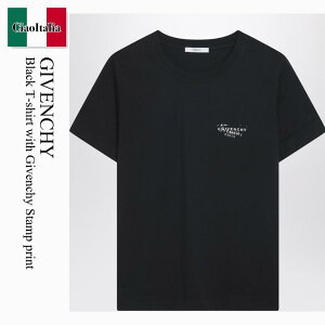�y���ʌ���E�݌Ɍ���E�����ҏ����I�z �W�o���V�B / Givenchy Black T-Shirt With Givenchy Stamp Print / BW70FJP7A7 / BW70FJP7A7 001 / BW70FJP7A7001 / T�V���c�E�J�b�g�\�[