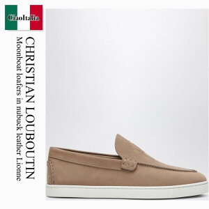 �y���ʌ���E�݌Ɍ���E�����ҏ����I�z �N���X�`�������u�^�� / Christian Louboutin Moonboat Loafers In Nubuck Leather Lionn / 3250418 / 3250418 F486 / 3250418F486 / �h���X�V���[�Y�E�v�C�E�r�W�l�X�V���[�Y