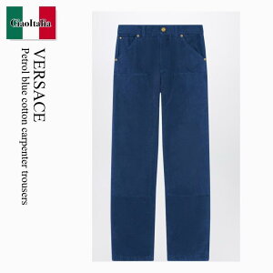 �y���ʌ���E�݌Ɍ���E�����ҏ����I�z ���F���T�[�`�F / Versace Petrol Blue Cotton Carpenter Trousers / 1018887 / 1018887 1UO60 / 10188871UO60 / �f�j���E�W�[�p��