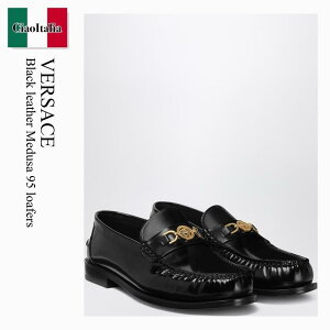 �y���ʌ���E�݌Ɍ���E�����ҏ����I�z ���F���T�[�`�F / Versace Black Leather Medusa 95 Loafers / 1013592 / 1013592 1B00V / 10135921B00V / �h���X�V���[�Y�E�v�C�E�r�W�l�X�V���[�Y