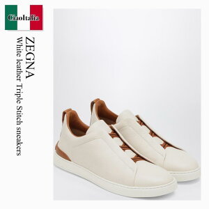 �y���ʌ���E�݌Ɍ���E�����ҏ����I�z �G�����l�W���h�[�j�A / Zegna White Leather Triple Stitch Sneakers / S4667ZLHCVO / S4667ZLHCVO SPA / S4667ZLHCVOSPA / �X�j�[�J�[