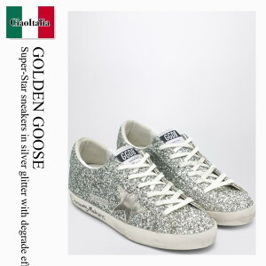 �y���ʌ���E�݌Ɍ���E�����ҏ����I�z �S�[���f���O�[�X / Golden Goose Super-Star Sneakers In Silver Glitter / GWF00101 F008056 / GWF00101 F008056 65224 / GWF00101F00805665224 / �X�j�[�J�[
