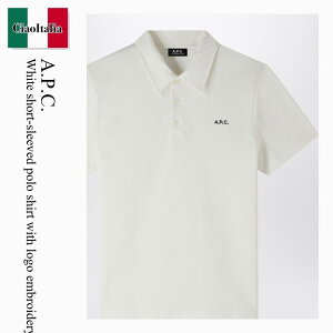�y���ʌ���E�݌Ɍ���E�����ҏ����I�z A.P.C. / A.P.C. White Short-Sleeved Polo Shirt With Logo Embroidery / COGWZ H26342 / COGWZ H26342 AAB / COGWZH26342AAB / �|���V���c