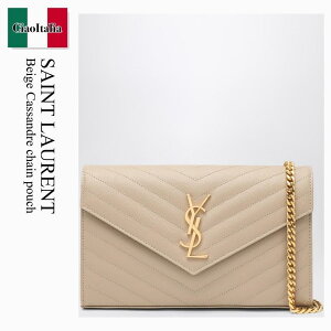 �y���ʌ���E�݌Ɍ���E�����ҏ����I�z �T�����[���� / ���΂� / �J�o�� / Saint Laurent Beige Cassandre Chain Pouch / 377828 BOW01 / 377828 BOW01 2721 / 377828BOW012721 / �N���b�`�o�b�O