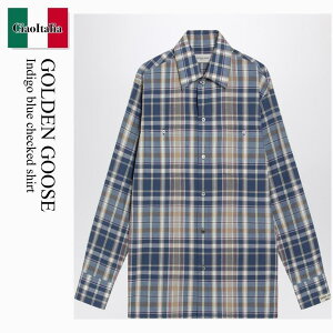 �y���ʌ���E�݌Ɍ���E�����ҏ����I�z �S�[���f���O�[�X / Golden Goose Indigo Blue Checked Shirt / GMP02639 P002341 / GMP02639 P002341 55724 / GMP02639P00234155724 / �u���E�X�E�V���c