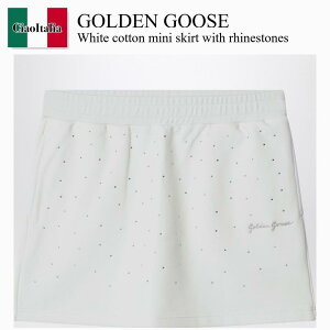 �y���ʌ���E�݌Ɍ���E�����ҏ����I�z �S�[���f���O�[�X / Golden Goose White Cotton Mini Skirt With Rhinestones / GKP02449 P002436 / GKP02449 P002436 11560 / GKP02449P00243611560 / �L�b�Y�p�{�g���X