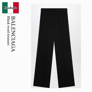 �y���ʌ���E�݌Ɍ���E�����ҏ����I�z �o�����V�A�K / Balenciaga Black Wool Trousers / 857607 TNT21 / 857607 TNT21 1000 / 857607TNT211000 / �p���c