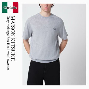 �y���ʌ���E�݌Ɍ���E�����ҏ����I�z ���]�� �L�c�l / Maison Kitsune Grey Melange Fox Head Wool Sweater / QM00804KT1181 / QM00804KT1181 H150 / QM00804KT1181H150 / �j�b�g�E�Z�[�^�[