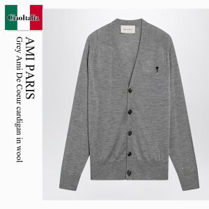 �y���ʌ���E�݌Ɍ���E�����ҏ����I�z �A�~�A���N�T���h���}�e���b�V / Ami Paris Grey Ami De Coeur Cardigan In Wool / HKC384KN0039 / HKC384KN0039 0504 / HKC384KN00390504 / �J�[�f�B�K��