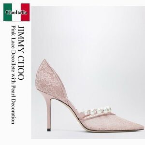 �y���ʌ���E�݌Ɍ���E�����ҏ����I�z �W�~�[�`���E / Jimmy Choo Pink Lace Decollete With Pearl Decoration / AURELIE85DRJ / AURELIE85DRJ 112902 / AURELIE85DRJ112902 / �p���v�X