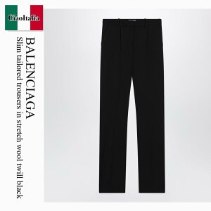�y���ʌ���E�݌Ɍ���E�����ҏ����I�z �o�����V�A�K / Balenciaga Slim Tailored Trousers In Stretch Wool Twill Blac / 872125 TJT21 / 872125 TJT21 1000 / 872125TJT211000 / �p���c