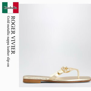 �y���ʌ���E�݌Ɍ���E�����ҏ����I�z ���W�F�E���B���B�G / Roger Vivier Gold Metallic Nappa Leather Slip-On / RVW81744970KAC / RVW81744970KAC G005 / RVW81744970KACG005 / �T���_���E�~���[��