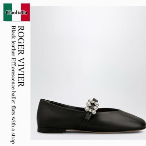 �y���ʌ���E�݌Ɍ���E�����ҏ����I�z ���W�F�E���B���B�G / Roger Vivier Black Leather Efflorescence Ballet Flats / RVW7434463091T / RVW7434463091T B999 / RVW7434463091TB999 / �o���G�V���[�Y