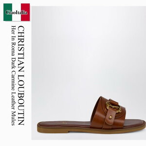 �y���ʌ���E�݌Ɍ���E�����ҏ����I�z �N���X�`�������u�^�� / Christian Louboutin Her In Roma Dark Carmine Leather Mules / 1260519 / 1260519 7248 / 12605197248 / �T���_���E�~���[��