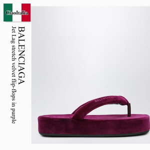 �y���ʌ���E�݌Ɍ���E�����ҏ����I�z �o�����V�A�K / Balenciaga Jet Lag Stretch Velvet Flip-Flops In Purple / 869749 WCDQ0 / 869749 WCDQ0 5590 / 869749WCDQ05590 / �T���_���E�~���[��