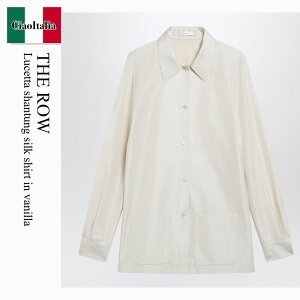 �y���ʌ���E�݌Ɍ���E�����ҏ����I�z �U�E���E / The Row Lucetta Shantung Silk Shirt In Vanilla / 10861W4378 / 10861W4378 VAN / 10861W4378VAN / �u���E�X�E�V���c