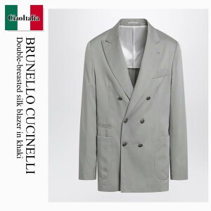 �y���ʌ���E�݌Ɍ���E�����ҏ����I�z �u���l���N�`�l�� / Brunello Cucinelli Double-Breasted Silk Blazer In Khaki / MB4127BBDK / MB4127BBDK C1040 / MB4127BBDKC1040 / �W���P�b�g���̑�