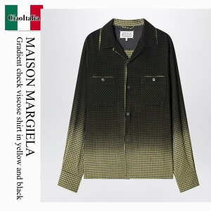 �y���ʌ���E�݌Ɍ���E�����ҏ����I�z ���]�� �}���W�F�� / Maison Margiela Gradient Check Viscose Shirt In Yellow And B / S50DT0069M35691 / S50DT0069M35691 001F / S50DT0069M35691001F / �u���E�X�E�V���c