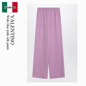 �y���ʌ���E�݌Ɍ���E�����ҏ����I�z �o�����`�m / Valentino Wide Lilac Pink Silk Pants / 6B3RB6861MM / 6B3RB6861MM R3H / 6B3RB6861MMR3H / �p���c