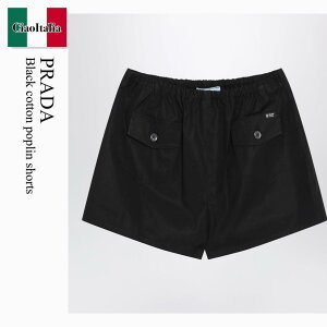 �y���ʌ���E�݌Ɍ���E�����ҏ����I�z �v���_ / Prada Black Cotton Poplin Shorts / P235KO F0002 / P235KO OO1XV2 F0002 / P235KOOO1XV2F0002 / �V���[�g�p���c