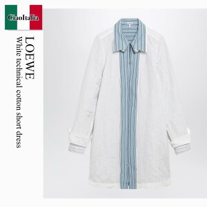 �y���ʌ���E�݌Ɍ���E�����ҏ����I�z ���G�x / Loewe White Technical Cotton Short Dress / S540Y09XVU / S540Y09XVU 2100 / S540Y09XVU2100 / �����s�[�X