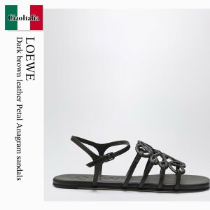 �y���ʌ���E�݌Ɍ���E�����ҏ����I�z ���G�x / Loewe Dark Brown Leather Petal Anagram Sandals / LPEA465X14 / LPEA465X14 3110 / LPEA465X143110 / �T���_���E�~���[��