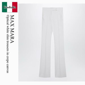 �y���ʌ���E�݌Ɍ���E�����ҏ����I�z �}�b�N�X�}�[�� / Max Mara Optical White Slim Trousers In Crepe Canvas / MXMCECINA / MXMCECINA 001 / MXMCECINA001 / �p���c