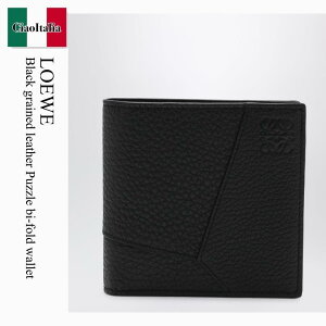 �y���ʌ���E�݌Ɍ���E�����ҏ����I�z ���G�x / Loewe Black Grained Leather Puzzle Bi-Fold Wallet / C510302X23 / C510302X23 1100 / C510302X231100 / �܂肽���ݍ��z