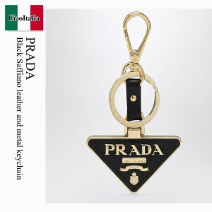 �y���ʌ���E�݌Ɍ���E�����ҏ����I�z �v���_ / Prada Black Saffiano Leather And Metal Keychain / 1PP128 F0002 / 1PP128 053 F0002 / 1PP128053F0002 / �L�[�z���_�[�E�L�[�����O