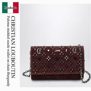 �y���ʌ���E�݌Ɍ���E�����ҏ����I�z �N���X�`�������u�^�� / ���΂� / �J�o�� / Christian Louboutin Paloma Studded Suede Wallet On Chain Bur / 3255232 / 3255232 8648 / 32552328648 / �V�����_�[�o�b�O�E�|�V�F�b�g
