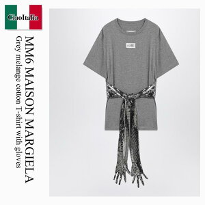 �y���ʌ���E�݌Ɍ���E�����ҏ����I�z MM6 / Mm6 Maison Margiela Grey Melange Cotton T-Shirt / S52GC0358M20170 / S52GC0358M20170 856M / S52GC0358M20170856M / T�V���c�E�J�b�g�\�[