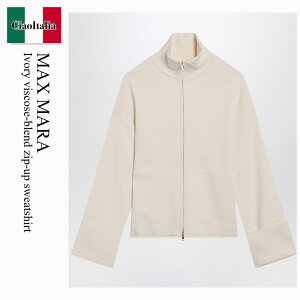 �y���ʌ���E�݌Ɍ���E�����ҏ����I�z �}�b�N�X�}�[�� / Max Mara Ivory Viscose-Blend Zip-Up Sweatshirt / MXPFORMATO / MXPFORMATO 001 / MXPFORMATO001 / �X�E�F�b�g�E�g���[�i�[