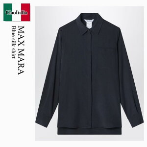 �y���ʌ���E�݌Ɍ���E�����ҏ����I�z �}�b�N�X�}�[�� / Max Mara Blue Silk Shirt / MXMSIAMESE / MXMSIAMESE 010 / MXMSIAMESE010 / �u���E�X�E�V���c